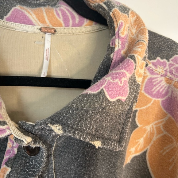 NEW Free People Printed Ruby Jacket Floral Oversized Shacket Gray Size Large - Picture 13 of 14